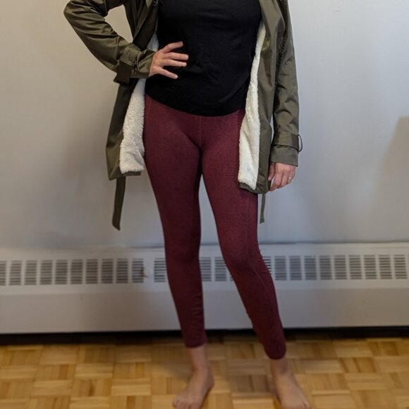 Burgundy High-Waist Leggings - Picture 4 of 5